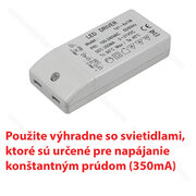 LED trafo MA vstup:100-240V, vystup:350mAV, 06W / Hecca