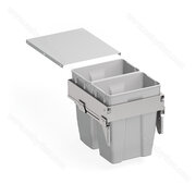 Odpadkový kôš 571, pre šírku: 450mm, s tlmením a uchytením na dvierka, 414x500x560,70l, sivý / SIGE