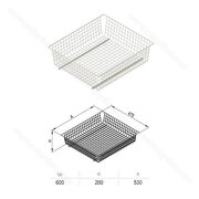 Výs.kôš 600/200mm, biely - bez výsuvu  /Rejs