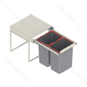 Odpad.kôš IR530, 15+15l, s tlmením a s možnostou dokúpenia úchytu na dvierka, do 450mm, sivý / Rejs