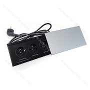 Stolová zásuvka MODUL (195x75mm) 3Z 230V 1,8m kábel, mat.chróm