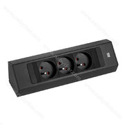 Zás. lišta pre nást. a rohovú montáž CASIA2 932.101 krátka 3x230V 35° čierna