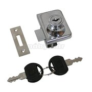 Zámok pre sklenené, 1 alebo 2 krídlové dvierka 409, chróm /Gt