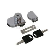 Zámok na sklenené dvere - dvojdielny, chróm