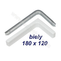 Uholník s krytkou 180x35x120,hr. plechu 0,9mm, biely / NB (balenie :2 ks)