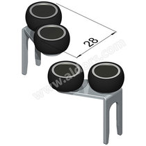 ECO Vedenie vrchné 10,na šírku kolaje 28 mm, bočné - ložisko, profil ECO Vedenie vrchné 10,na šírku kolaje 28 mm, bočné - ložisko, profil