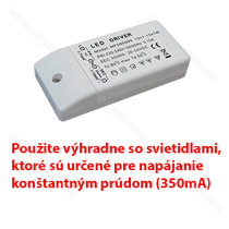 LED trafo MA vstup:100-240V, vystup:350mAV, 20W  LED trafo MA vstup:100-240V, vystup:350mAV, 20W