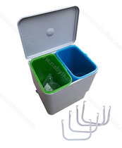 Kôš na odpadky s autom.otváraním 2 X 8L 312x237x340mm, sivý /LC