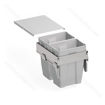 Odpadkový kôš 571, pre šírku: 450mm, s tlmením a uchytením na dvierka, 414x500x560,70l, sivý / SIGE