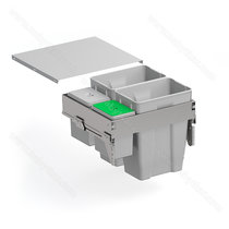 Odpadkový kôš 573, pre šírku: 600mm, s tlmením a uchytením na dvierka, 564x500x560,85l, sivý / SIGE