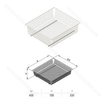 Výs.kôš 400/150mm, biely - bez výsuvu  /Rejs Výs.kôš 400/150mm, biely - bez výsuvu  /Rejs