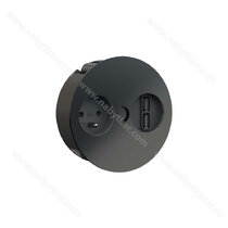 Stolová otočná zásuvka TWIST 931.132 2Z 1x230V+ 1x USB nabíjačka 2,0m kábel, čierna matná