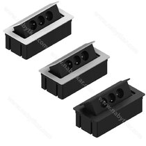 Stolová vyklápacia 3- zásuvka s káblom 230V,  225x110 mm / TOP Stolová vyklápacia 3- zásuvka s káblom 230V,  225x110 mm / TOP