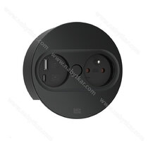 Stol.otoč.zásuvka TWIST 2 946.106 1x zásuvka 230V + USB A/C 22W + 2m napájací kábel,čierna matná Stol.otoč.zásuvka TWIST 2 946.106 1x zásuvka 230V + USB A/C 22W + 2m napájací kábel,čierna matná