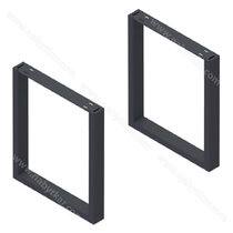 Stolová podnož 40x80 ,v:705x600, čierny mat  Stolová podnož 40x80 ,v:705x600, čierny mat