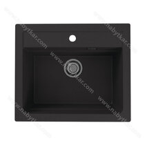 Drez ATROX 30 G91 čierny , 590 X 500 mm , vanička : 510x340x195 mm  BLACK EDITION / Alveus