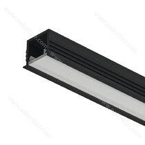 Häfele Loox5 profil 1103 pre LED osvetľ. lišty 8 mm, čierny elox., 3000 mm aj s difúzorom biely opál