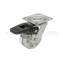 Transparentné  koliesko fi50 s platničkou s brzdou