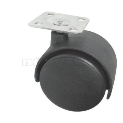 Nábytkové  koliesko M-40-D8 s platničkou, čierne /Gt