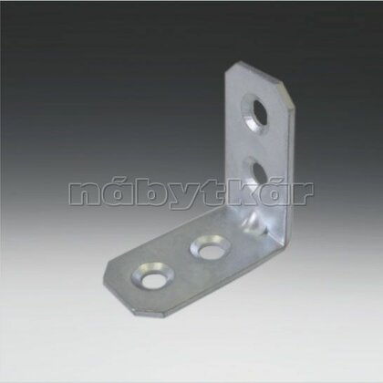 Uholník kovový trojradové dierovanie 40x40x40, zinok