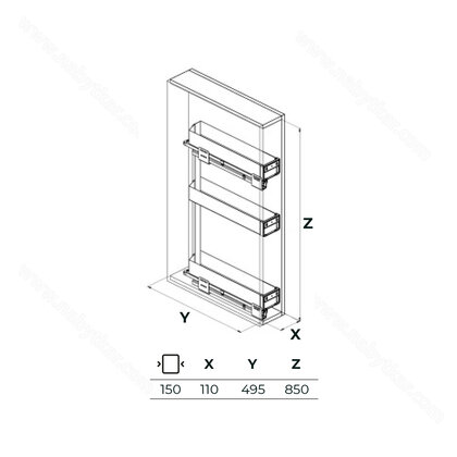 Cargo košík "15" 249 PRO LINE, bočný-s tlmením,(110x500x850) Antracit / SIGE