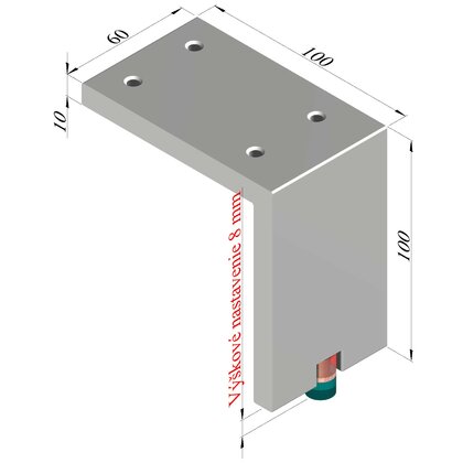 Nábytk.noha NA20-C00 100 s reguláciou, hliník /Gamet