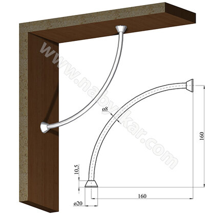 Policová vzpera do DTD-TUKAN, chróm