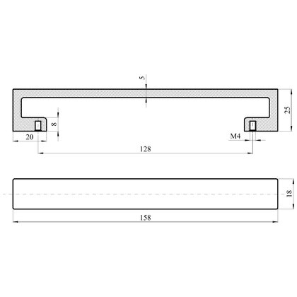 Madlo US9207/128, brusený nikel /Gamet