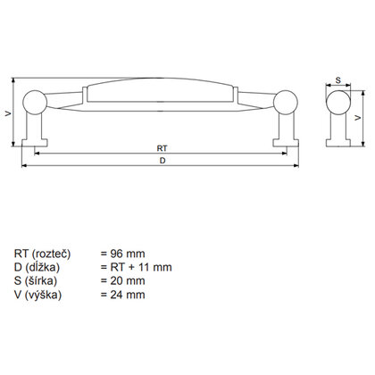 Madlo C504-C/C-096 mm, patin.mosadz Madlo C504-C/C-096 mm, patin.mosadz