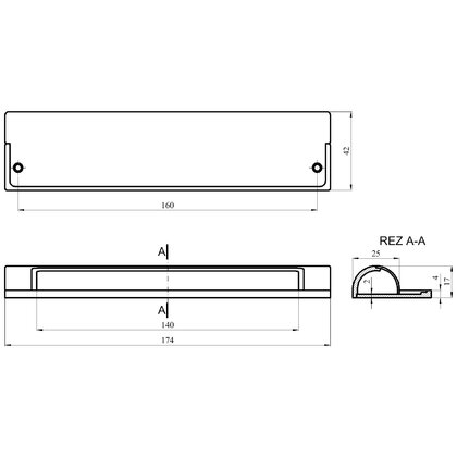 Madlo UN6104/160, chróm /Gamet