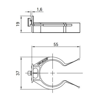 Klips pre coklový profil , čierny plast / Volpato