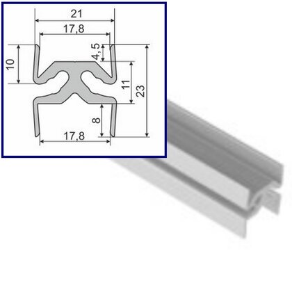 Wall sys. - Profil obojstranný dl. 3500mm Wall sys. - Profil obojstranný dl. 3500mm