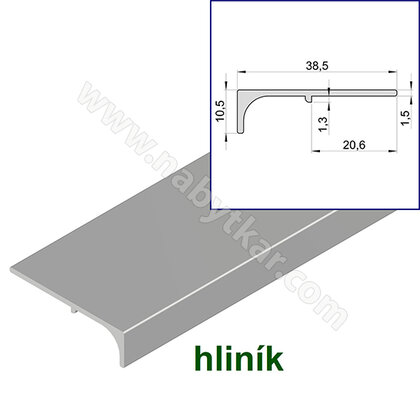 Madlo U10 hliník - 3,5m Madlo U10 hliník - 3,5m