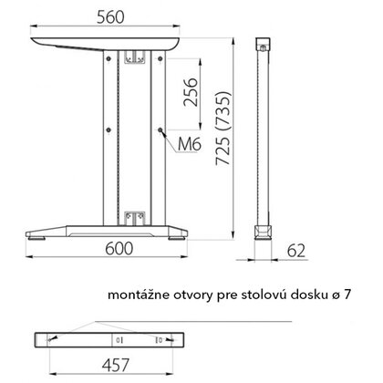 Kanc.podnož KP-300 GTV- bez excentra a tiahla, sivá
