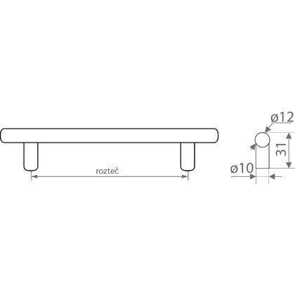 Relingové madlo 1004, chróm Relingové madlo 1004, chróm