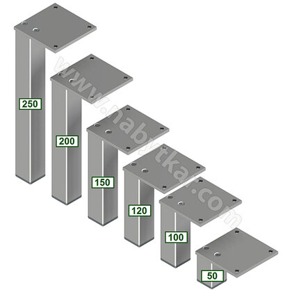 Nábytk.noha N 30X30 B, hliník /Zobal