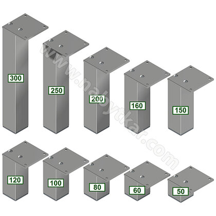Nábytk.noha N 45X45 B, hliník