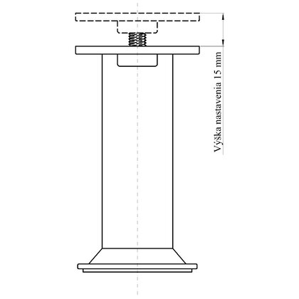 Nábytk.noha NA10 C00 s reguláciou, hliník
