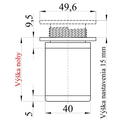 Náb.noha NA6 40x40, chróm Náb.noha NA6 40x40, chróm