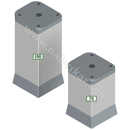 Nábytk.noha NA6 40x40 šikmí plast, hliník