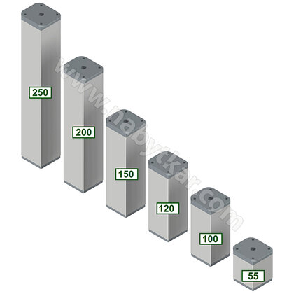 Nábytk. noha NA6 40x40, hliník