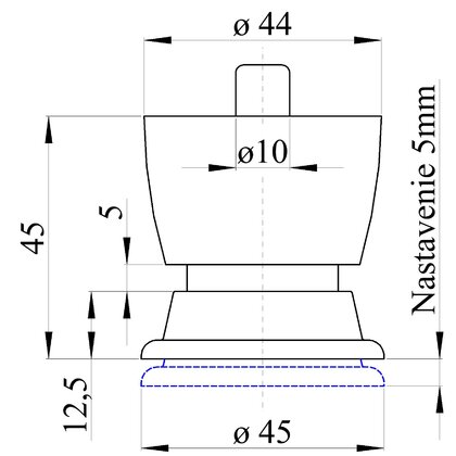 Nábytk.noha NP 0106 h- 50mm