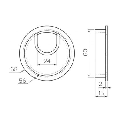 Prechodka kábla, kovová fi 60 mm