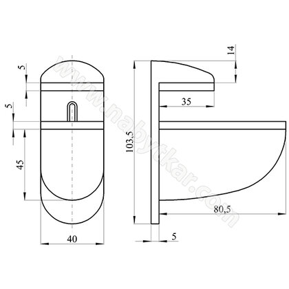 Podperka MP1004, chróm /Gamet