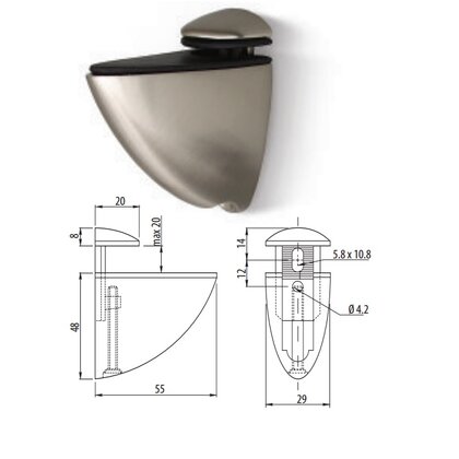 Podperka PELIKÁN MALÝ, chróm /Dalle
