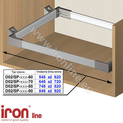 Výs.kôš na bielizeň K11, hĺbka 215, hliník /Iron line