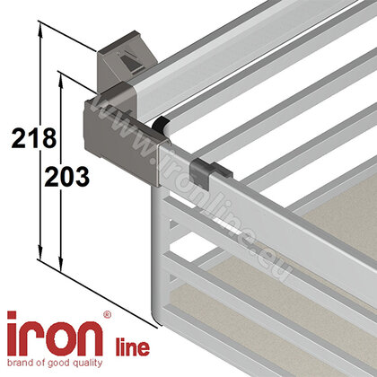 Výs.kôš na bielizeň K11, hĺbka 215, hliník /Iron line