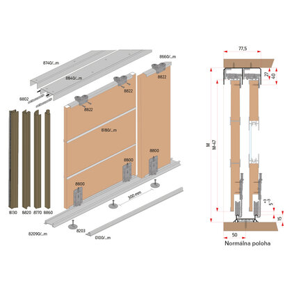 Spodná koľaj GAMA-82099, inox /Laguna Spodná koľaj GAMA-82099, inox /Laguna