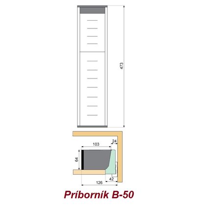 EVO príborník, do EVOboxu hĺbky 500