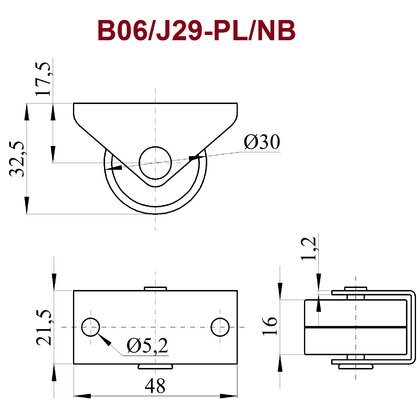 Nábytkové  koliesko J29 jednoduché plastové